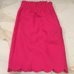 J Crew hot pink scalloped skirt
